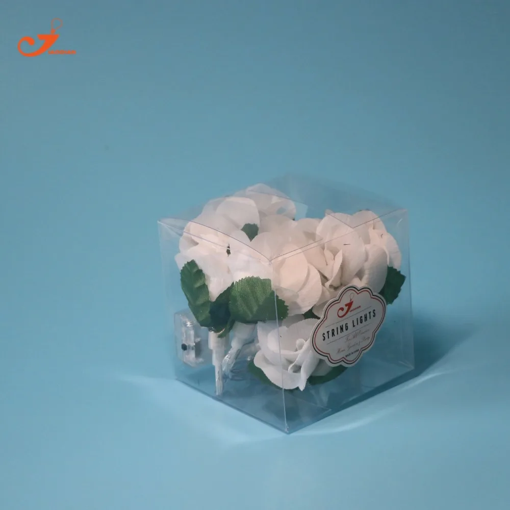 Белая Роза Строка сказочных огней 10 шт. цветок LED освещение праздника украшение