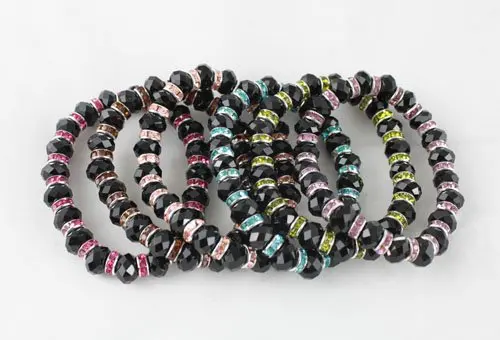 18 шт. браслет с черными стразами #20313 20318|bracelet opener|crystal ceramiccrystal face |