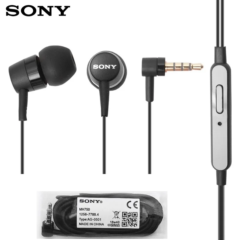 Оригинальные sony MH750 вкладыши 3,5 мм проводные вкладыши сабвуфер стерео наушники с микрофоном для sony Z 1 2 3 xiaomi huawei samsung телефон