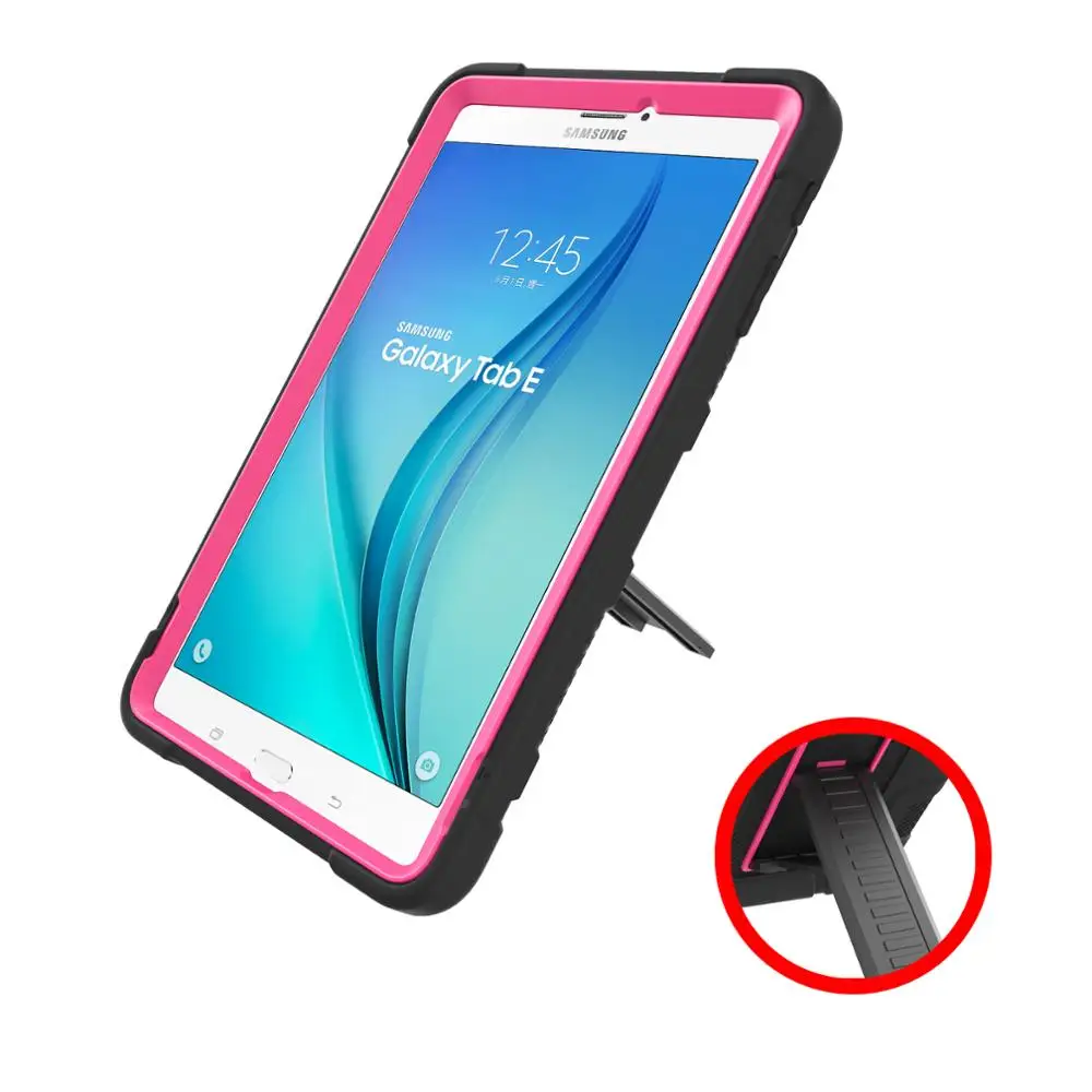 Бесплатная Цвет чехол для Samsung Galaxy Tab e9.6 T560/T561/T565 9 6 дюймов Мягкие TPU + PC Kickstand iPad