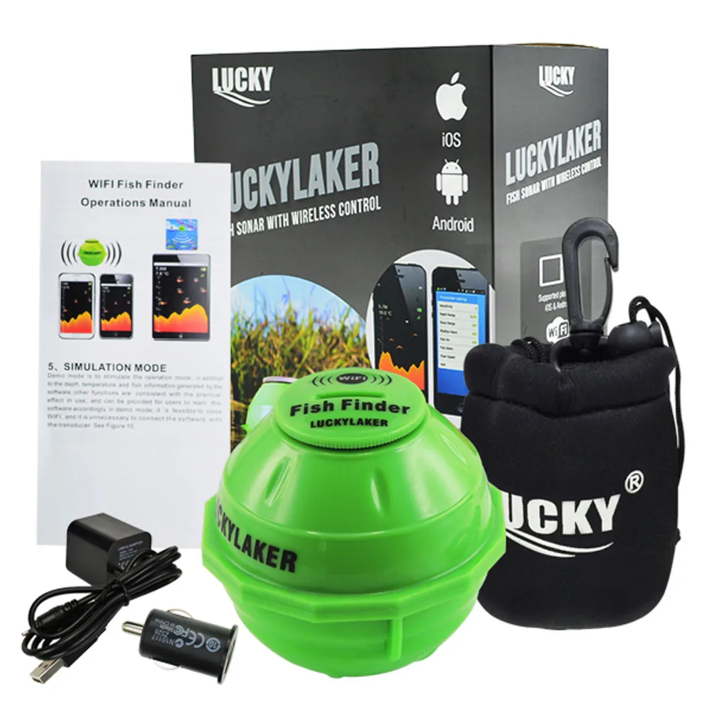 FF-916 беспроводной 50 м Wi Fi Sonar IPHONE IPAD IOS Android FishFinder 45 перезаряжаемые литиевый
