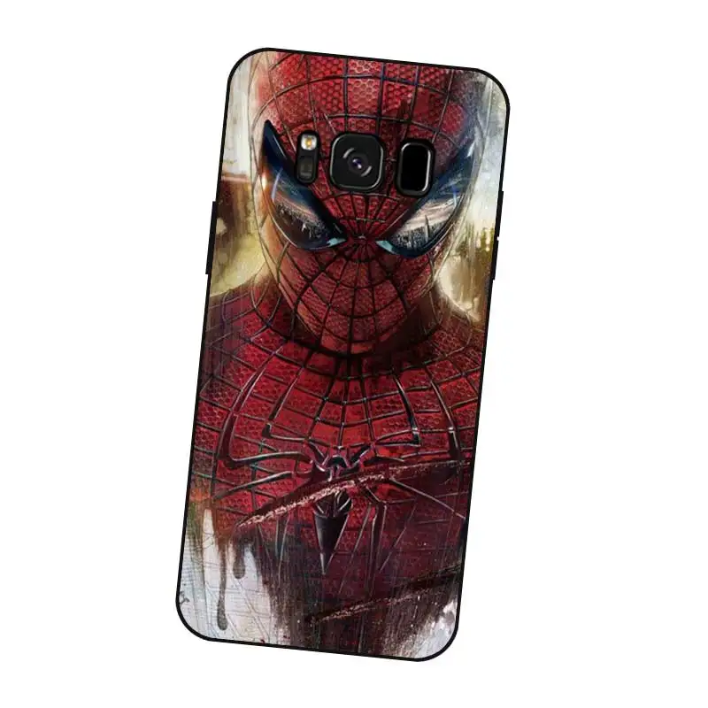 P200 Spiderman Black Silicone Case Cover For Samsung Galaxy S5 S6 S7 S8 S9 S10 5G S10E S11 S11E Lite Edge Plus |