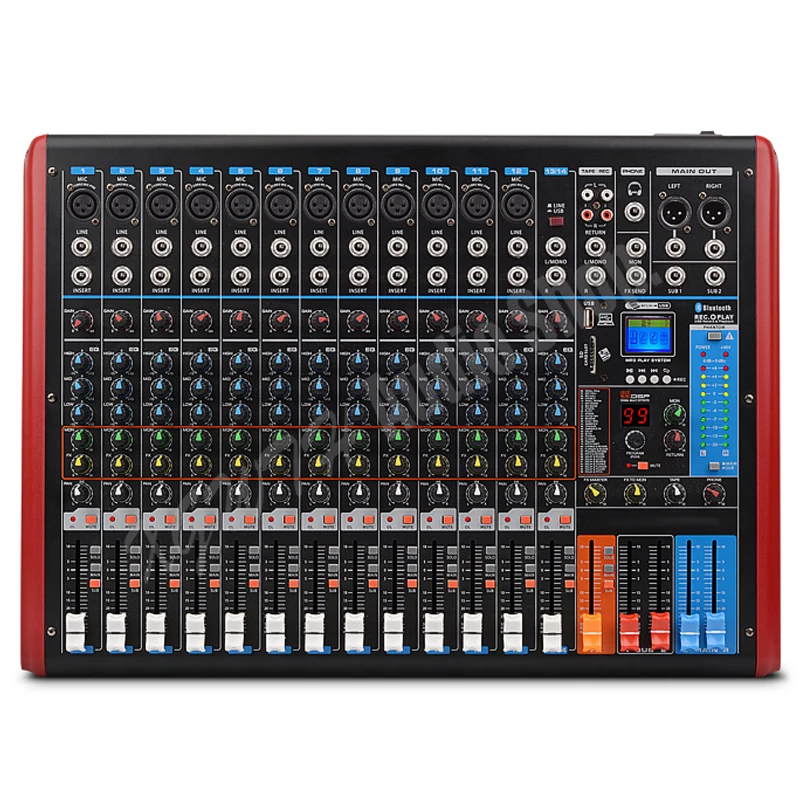 Профессиональный DJ Bluetooth аудио микшер 12 каналов USB 99 DSP цифровой эффект