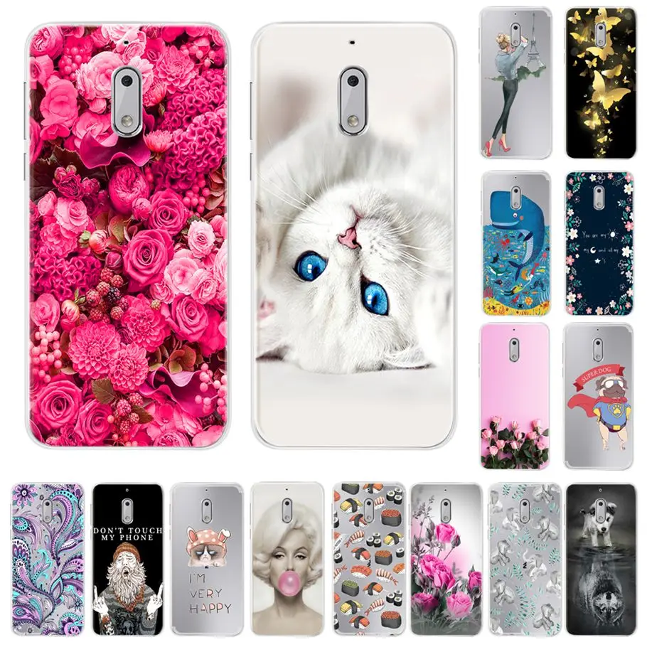 Мягкий чехол с рисунком для Nokia 6 2017 мягкий силиконовый Coque Funda защитный телефона