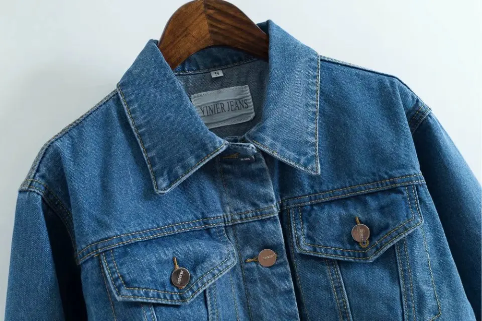 Witsources Denim Jacket Women 2017 Winter Lapel Collar Long Sleeve Vintage Washed Jean Jackets SC2380 | Женская одежда