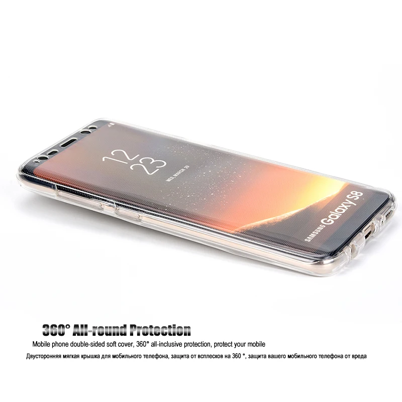 360 градусов силиконовый чехол для samsung Galaxy S8 S9 плюс J4 J6 A8 S6 S7 край A3 A5 A7 2016 J3 J5 2017 Note 8 9