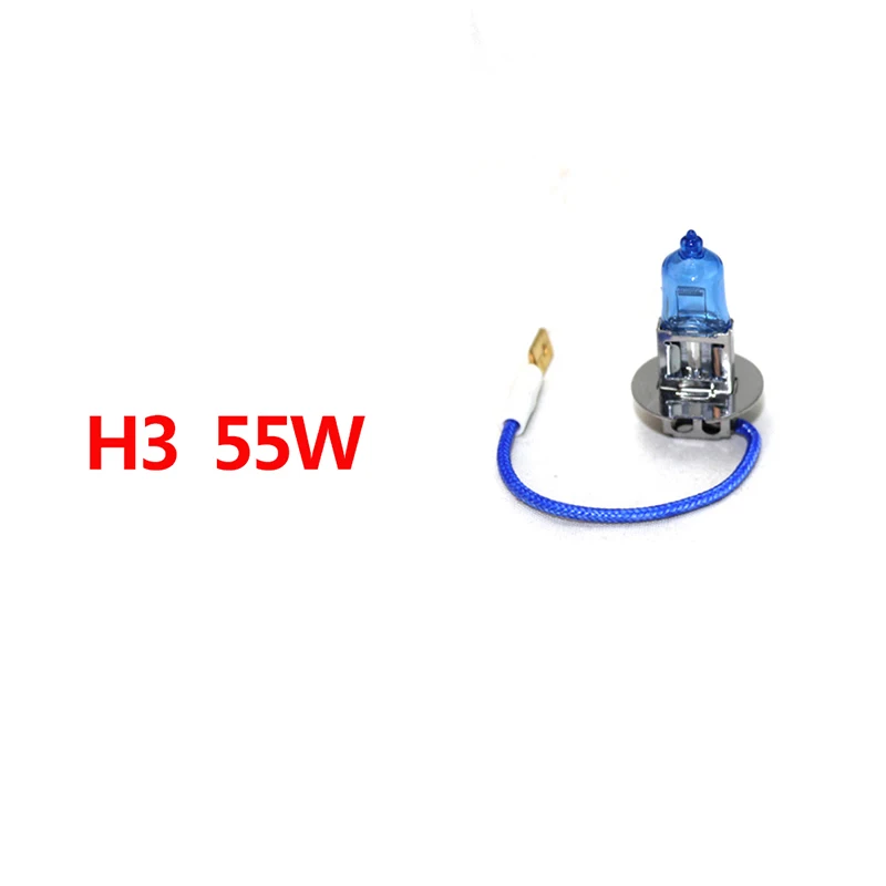 H3 55W 1 шт. галогенные лампы H1 H3 H4 H7 H8 H9 H11 9005 HB3 9006 HB4 12В 55 Вт 5000 К кварцевые Стекло Автомобильные светодиодные лампы фар - Испускаемый цвет: H3 55W