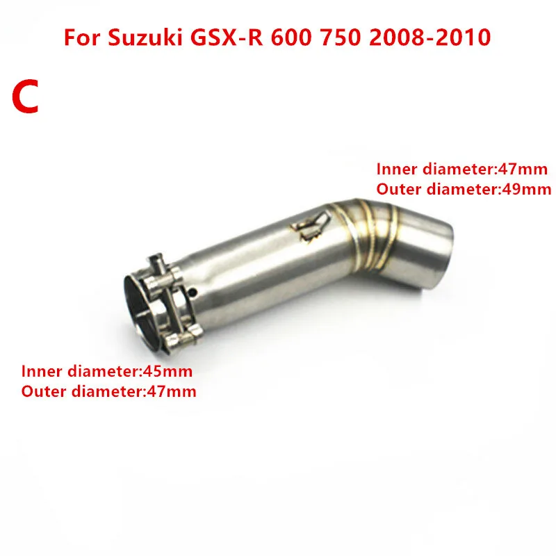 Motorcycle 51MM Exhaust Muffler Mid Link Pipe Elbow For Suzuki GSX-R 600 750 1000 2005-2015 | Автомобили и мотоциклы