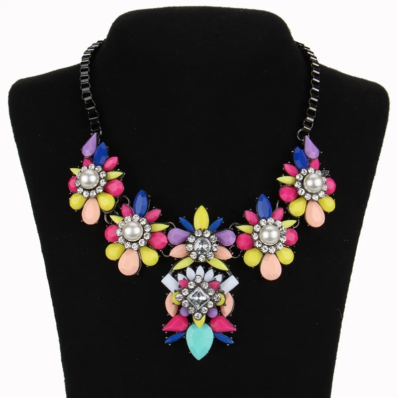 2018 новый дизайн высокое качество макси ювелирные изделия Модные женские цветные