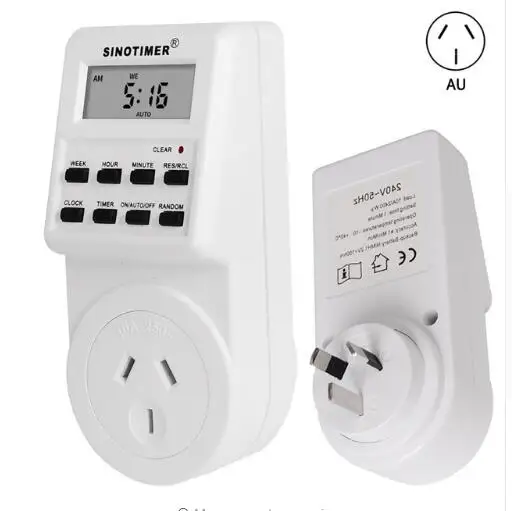 AU plug Великобритания Plug цифровой Еженедельный Программируемый электрические стены Plug-in мощность разъем таймер на выходе время часы 220V 110V AC - Цвет: AU plug