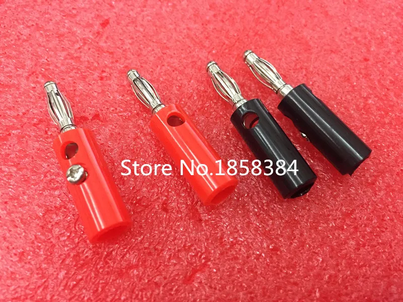 

Free Shipping 200pcs/lot 4mm Banana Plug Lantern Connector Jack Screw-type Banana Head Black and Red Color