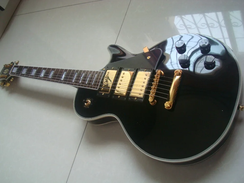 Черный Красота custom гитары Mohogany одна деталь средства ухода за кожей Шеи клен 3