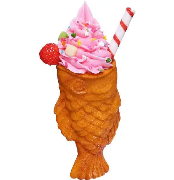 Имитация мороженого рыбы Taiyaki модель еды Искусственная рыба вафельный образец