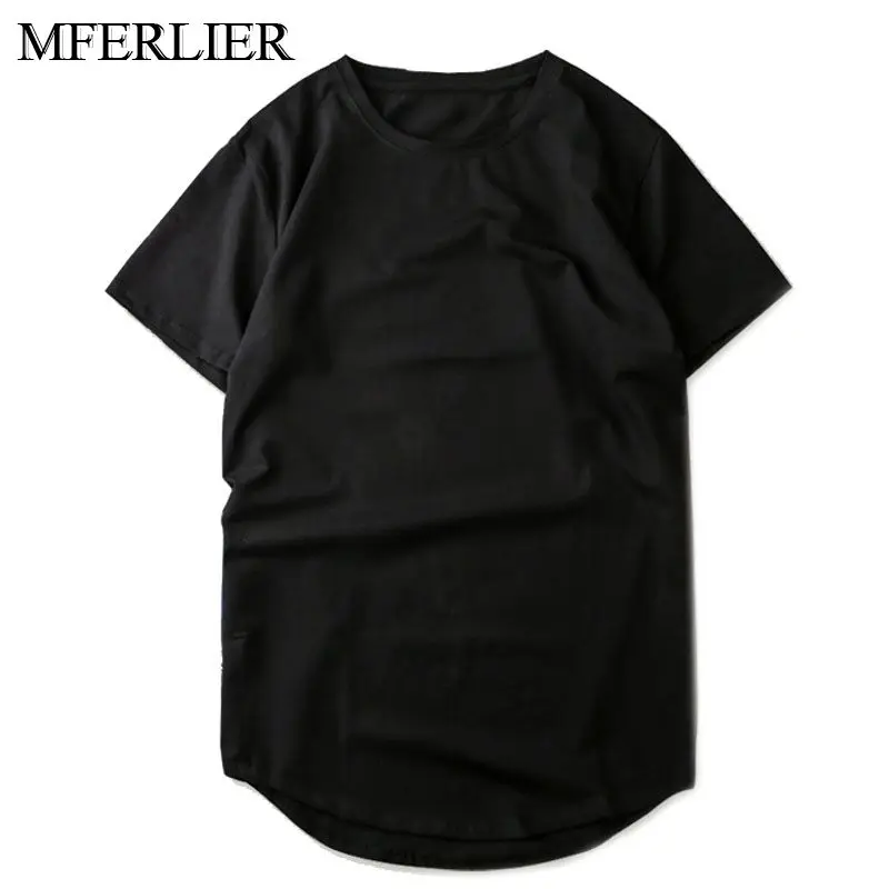 MFERLIER Летняя мужская футболка 5XL 6XL вес 100 кг плюс размер с коротким рукавом Мужская