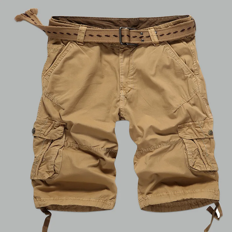 Новые модные шорты мужчин Летний стиль 2017 г. военные мульти карманы Твердые