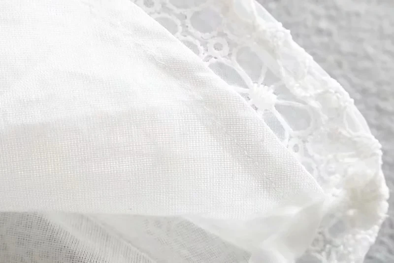 2109 Boho Элегантное открытое белое платье женское летнее Повседневное платье с v-образным вырезом и коротким рукавом летнее кружевное мини-платье в Корейском стиле vestidos