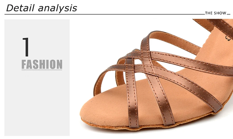 Искусственная Пелле Scarpe Da Ballo Latino Donna Scarpe Da Ballo Delle Signore Marrone Inferiore Molle Sandali