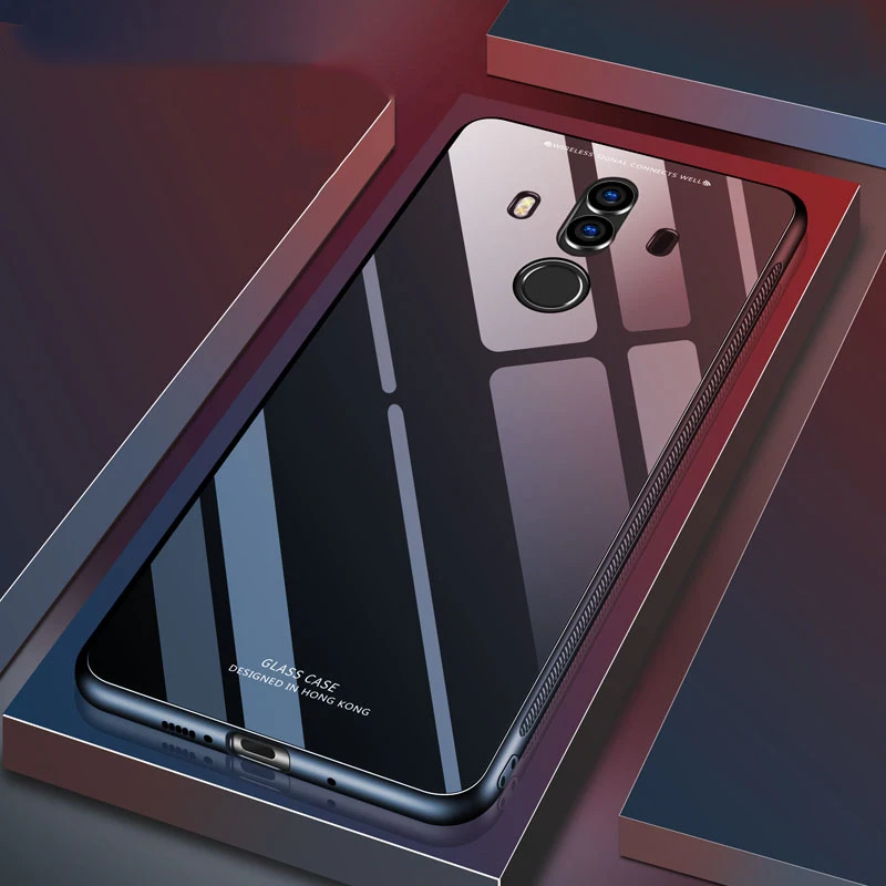 Для huawei mate 20 Pro чехол Роскошный Глянцевый закаленное стекло мягкая силиконовая рамка противоударный жесткий чехол для huawei mate 10 Pro чехол s