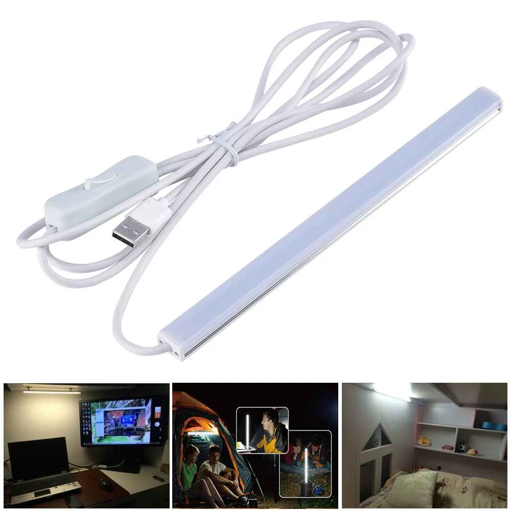 

USB Cable LED Strip Bar Light 2835 Office Dormitory Study Desk Lamp Bunk Bed Bookcase Mirror Lights Kitchen Under Cabinet Light