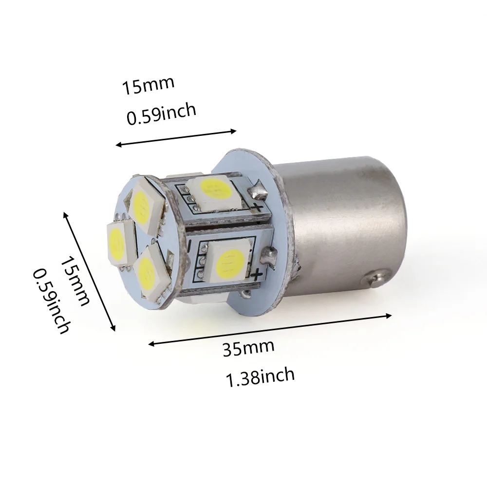 2 шт. 12 В BA15S R5W 1156 5050 8SMD светодиодный Автомобильный задний фонарь поворота лампа