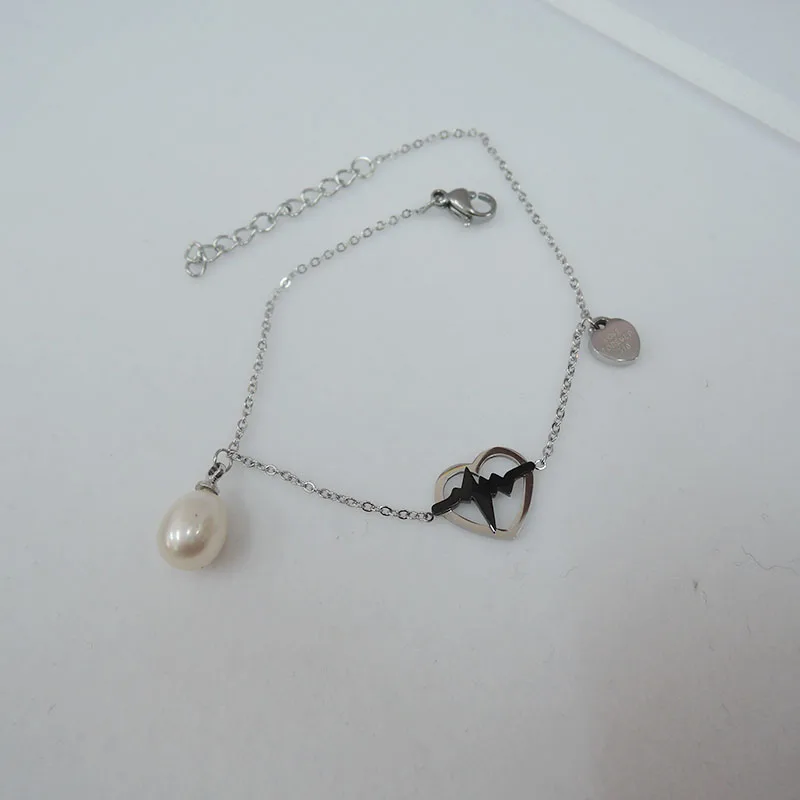 Браслет из 100% натурального пресноводного жемчуга AAA металлический браслет в