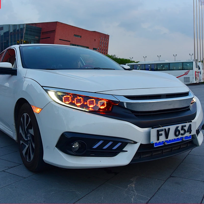 Для Honda Civic головной светильник s в сборе полная СВЕТОДИОДНЫЙ дизайн 2016 2017 год