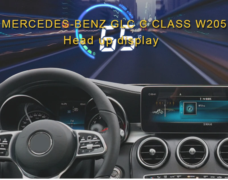 Автомобиль HUD на лобовое стекло Дисплей превышение скорости Предупреждение лобовое стекло сигнализации проектор Системы для Mercedes Benz C Class W205