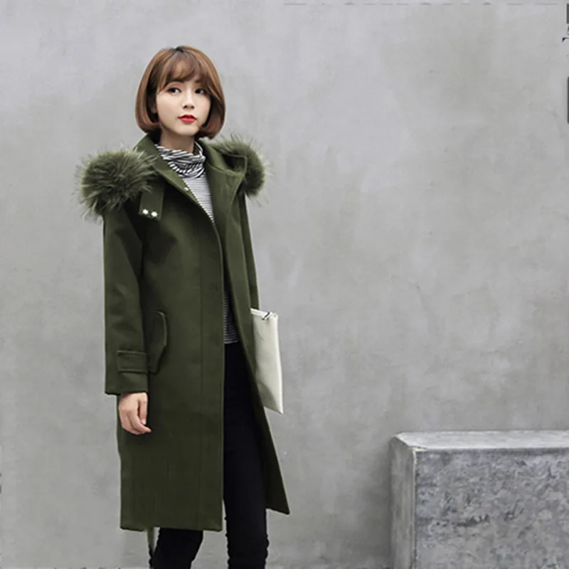 Осенне-зимняя женская шерстяная куртка 2018 Новинка для отдыха с капюшоном средней