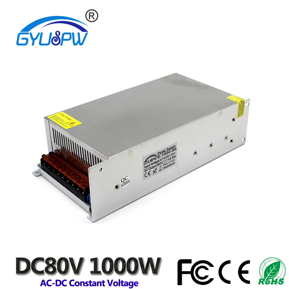 Надежное качество DC80V 12.5A 1000W импульсный источник питания AC110V 220V к S 1000 80 SMPS для ЧПУ