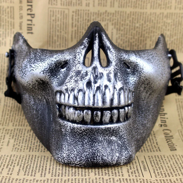 2017 New CS Skull Skeleton Airsoft Paintball Half Face Protective Mask For Halloween Gift 100pcs/lot | Дом и сад