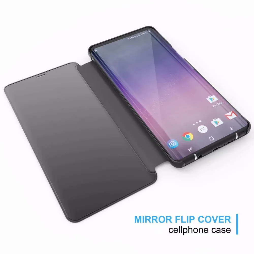 Умный зеркальный Чехол-книжка с подставкой для Samsung Galaxy Note 9 A6 A8 J4 J6 J8 2018 S7 S6 edge S8 S9