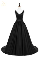 bealegantom 2019 elegant 100 real photo black v neck long prom dresses beaded plus size formal evening party gown qa1580