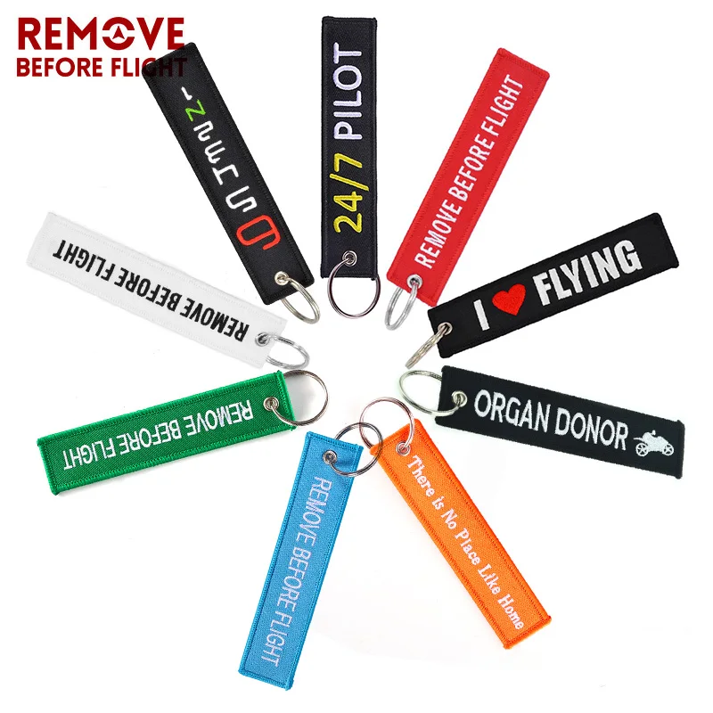 Брелок для ключей с вышивкой Remove Before Flight|Брелоки| |