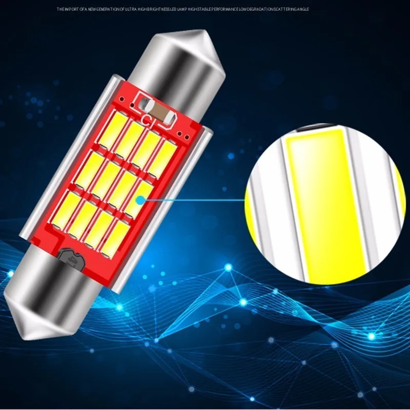 Супер яркая светодиодная лампа 6 pz 31 мм 36 39 41 c5w c10w 4014 12smd canbus огни автомобиля внутри
