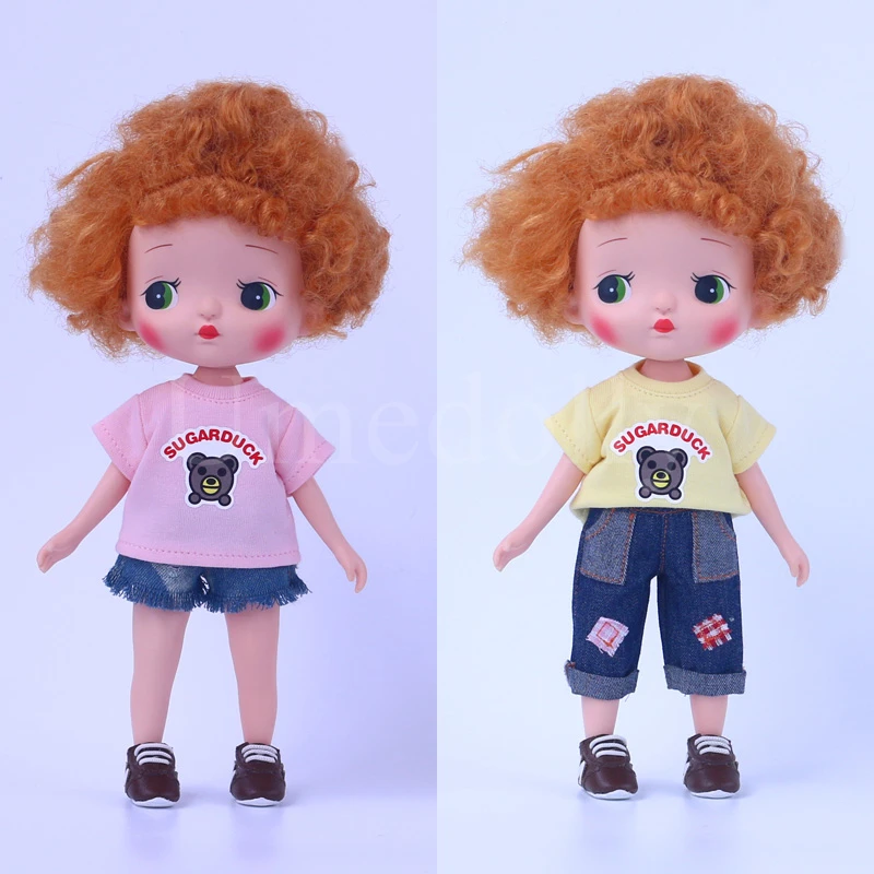 1 шт. футболка с куклой Blyth джинсовые штаны для среднего размера 1/8 BJD 1/6 Ixdoll ob11 Holala