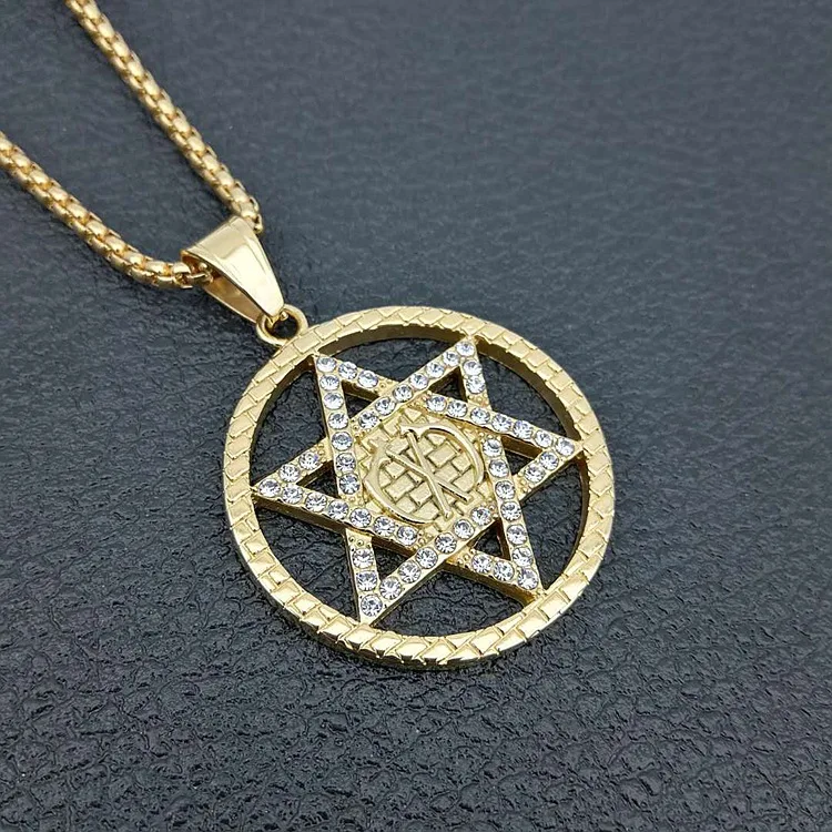 Винтажная звезда-гексаграмма золотого цвета в стиле хип-хоп Давида кулон из
