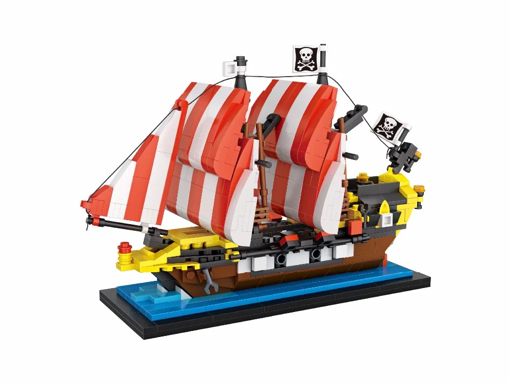 LoZ мини Конструкторы пиратский корабль для детей черный жемчуг модель комплект