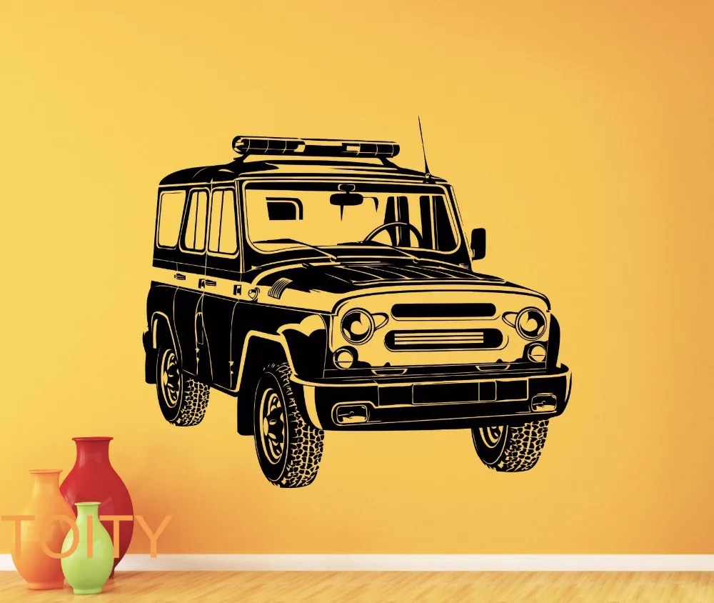 Наклейка на стену автомобиля с российским ПК Виниловая наклейка уазом для гаража