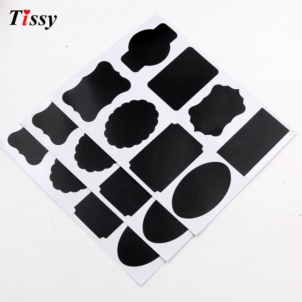 40PCS/Lot Blackboard Sticker Craft Kitchen Jar Organizer Labels Chalk Board DIY For Home Kids Room Wall Cup Decorative Sticker