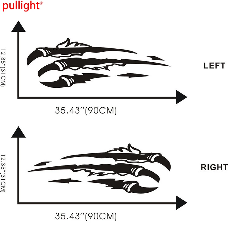 

1 pair Car Eagle Claw Talon Door Decals Vinyl side sticker