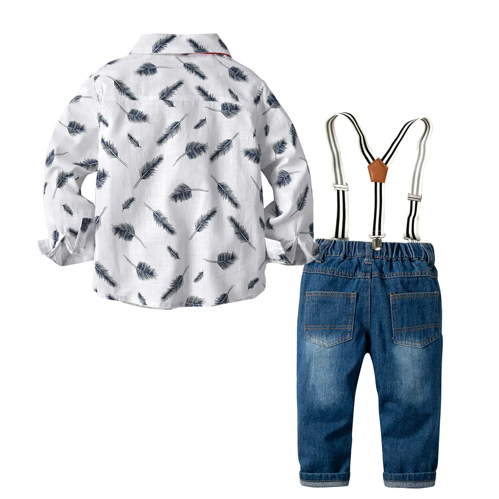 2019 Весенняя Новинка для маленьких мальчиков комплект джентльмена с длинными