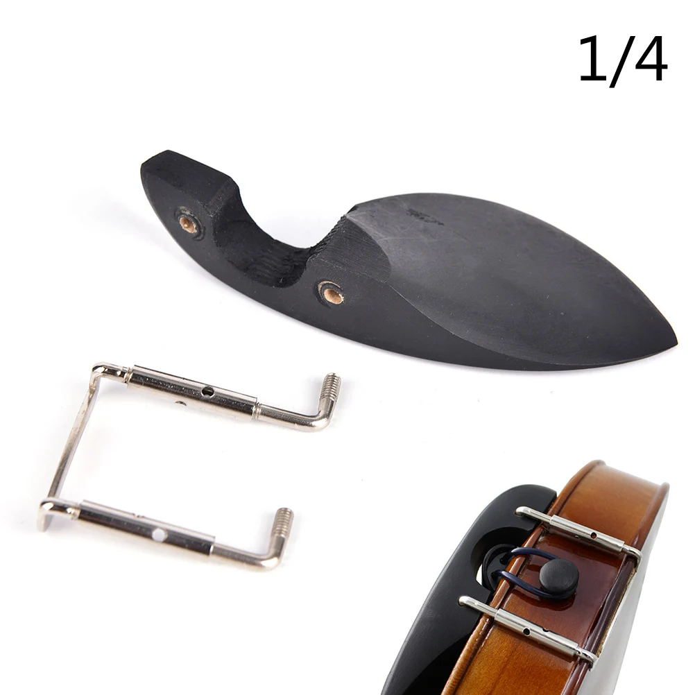 Черное дерево подбородник для скрипки с серебряной Chinrest винт Professional1/4 1/8 аксессуары Запчасти для скрипки