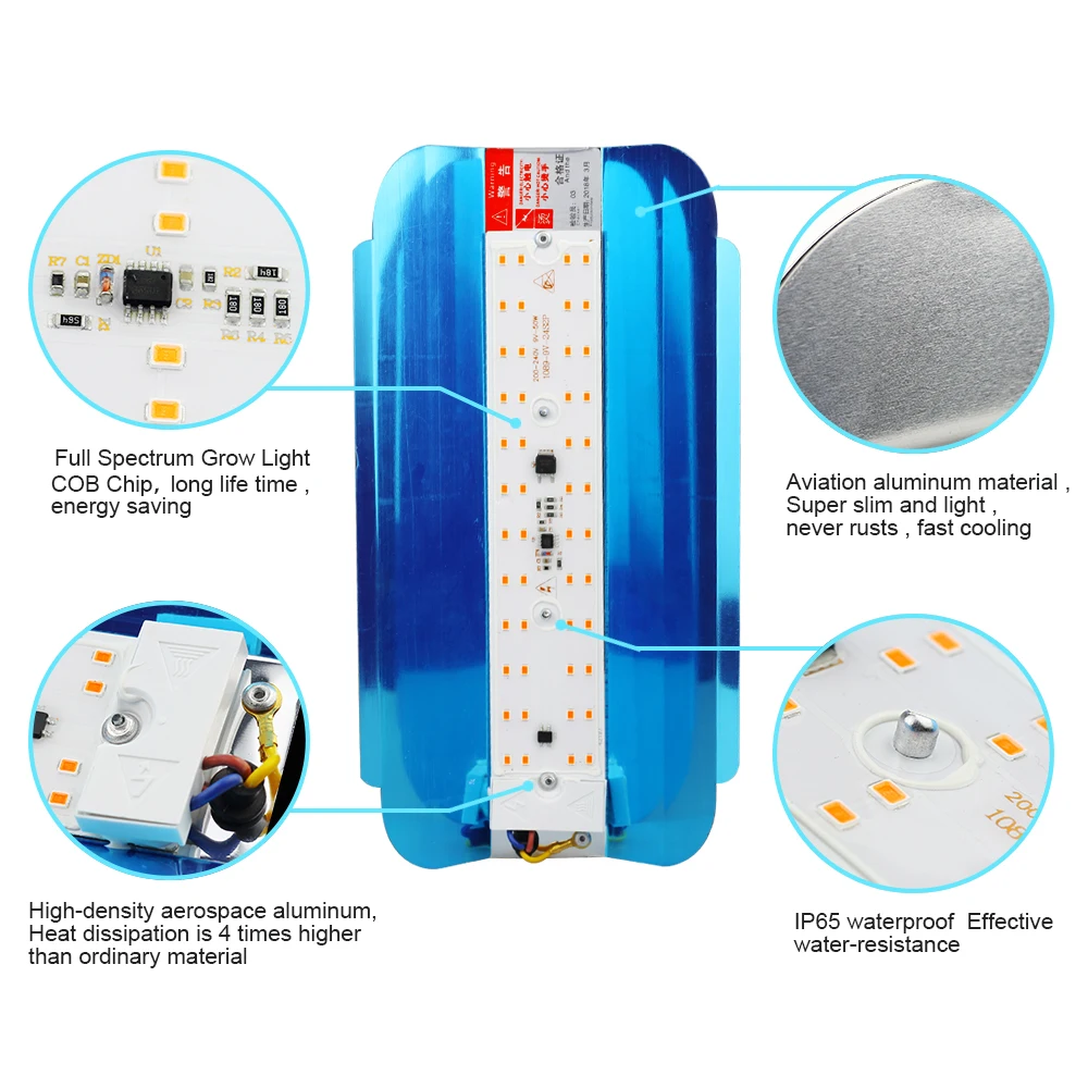 COB светодиодный Grow светильник 100W полный спектр завод Гроу тенты для ing Phytolamp