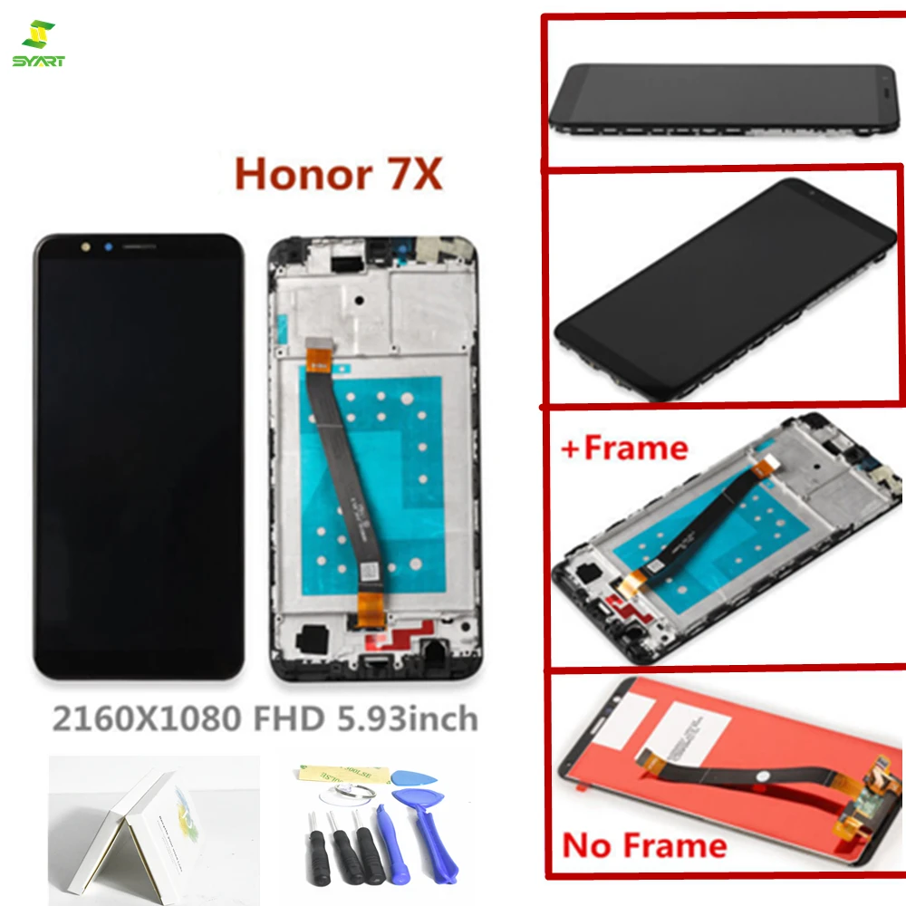 5 93 '&#x271920x1080 ЖК-дисплей 7X для huawei Honor Дисплей Сенсорный экран планшета с рамкой