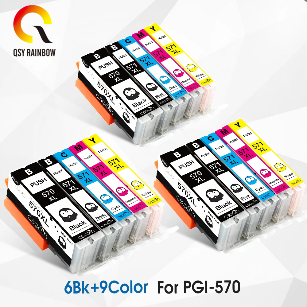 

15 шт. в упаковке, сменный картридж для Canon PGI570 CLI571 PGI 570 CLI 571 PGI-570 PGI570 XL, чернильный картридж для MG7750 7751 6850