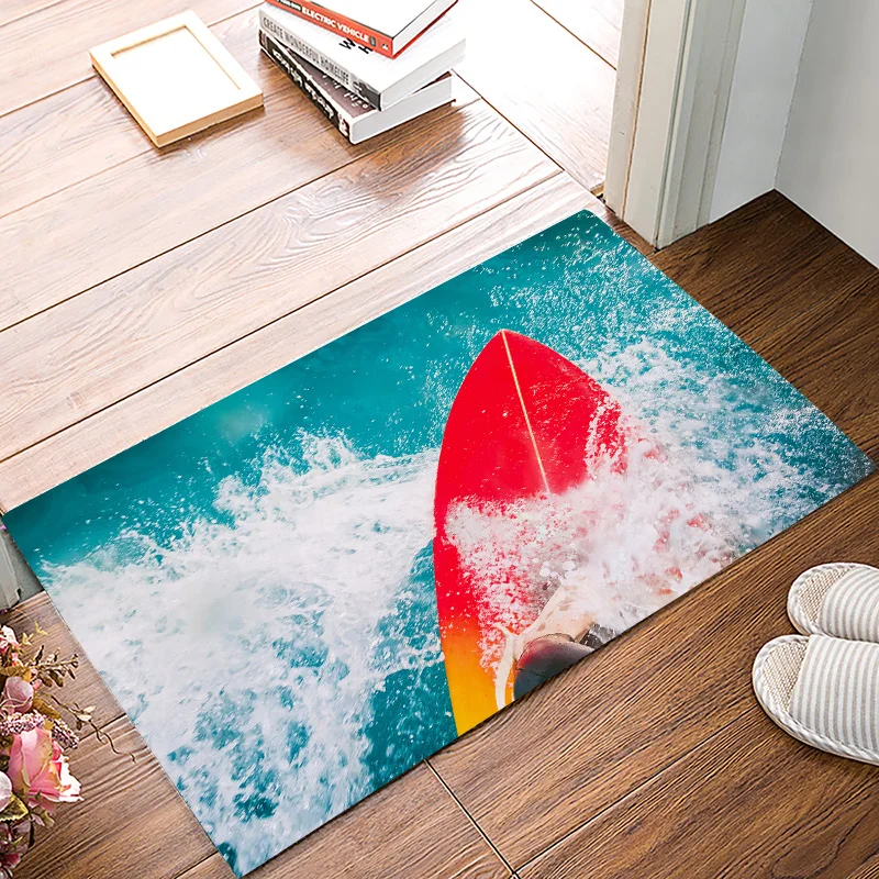 Dear House Doormat Surfing Clear Water Bathroom Mat Outside Waterproof Shoes Scraper Entryway Rug Home | Дом и сад