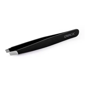 Профессиональный пинцет QSHAVE из нержавеющей стали с косым наконечником, прецизионный пинцет для бровей с косым наконечником