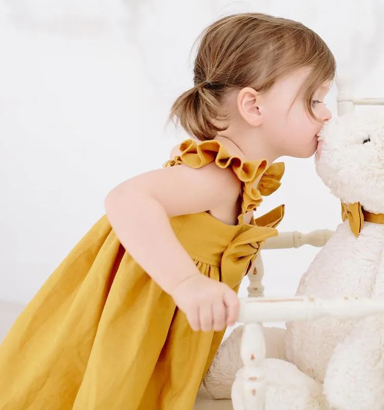 Baby Girls Dress Pink/yellow Toddler Backless Lace Bow Princess Dresses Tutu Party Wedding Birthday for Easter | Детская одежда и