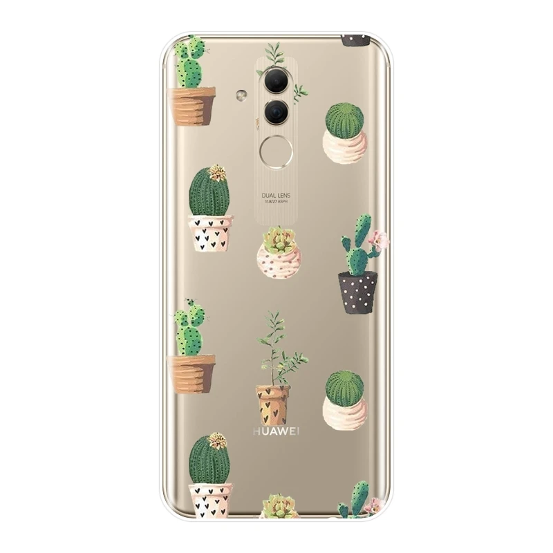 Чехол накладка для Huawei Mate 7 8 9 10 20 Lite мягкий силиконовый чехол С КАКТУСОМ цветами