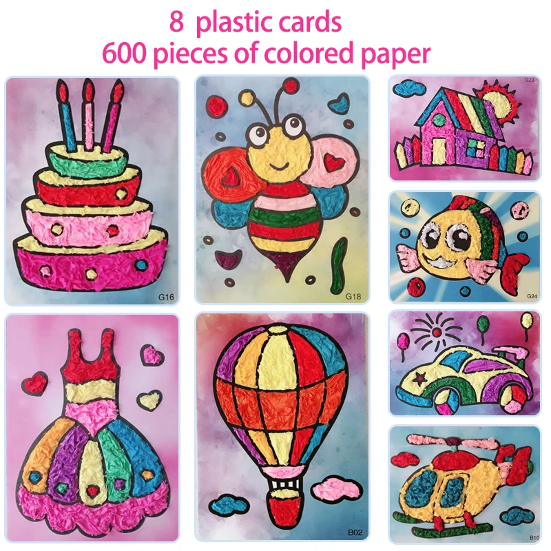 8pcs/set Diy Felt Paper Card Crafts Toys For Children Kids Kindergarten Handicraft Material Baby Girl Gift Arts And Craft New